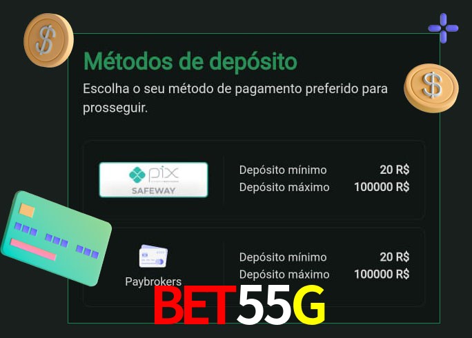 O cassino Bet55G oferece uma grande variedade de métodos de pagamento